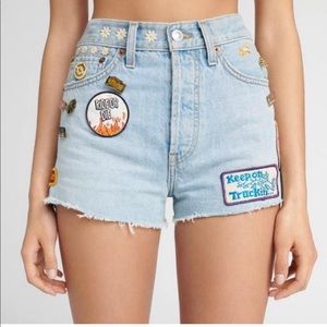 NWT Re/Done Classic Denim Short Embellished 28